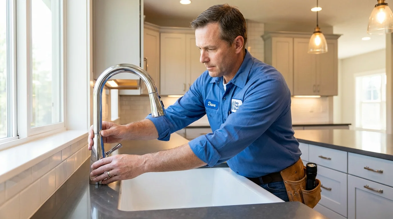 Kitchen faucet installation by Johns Plumbing LLC in Fort Thompson