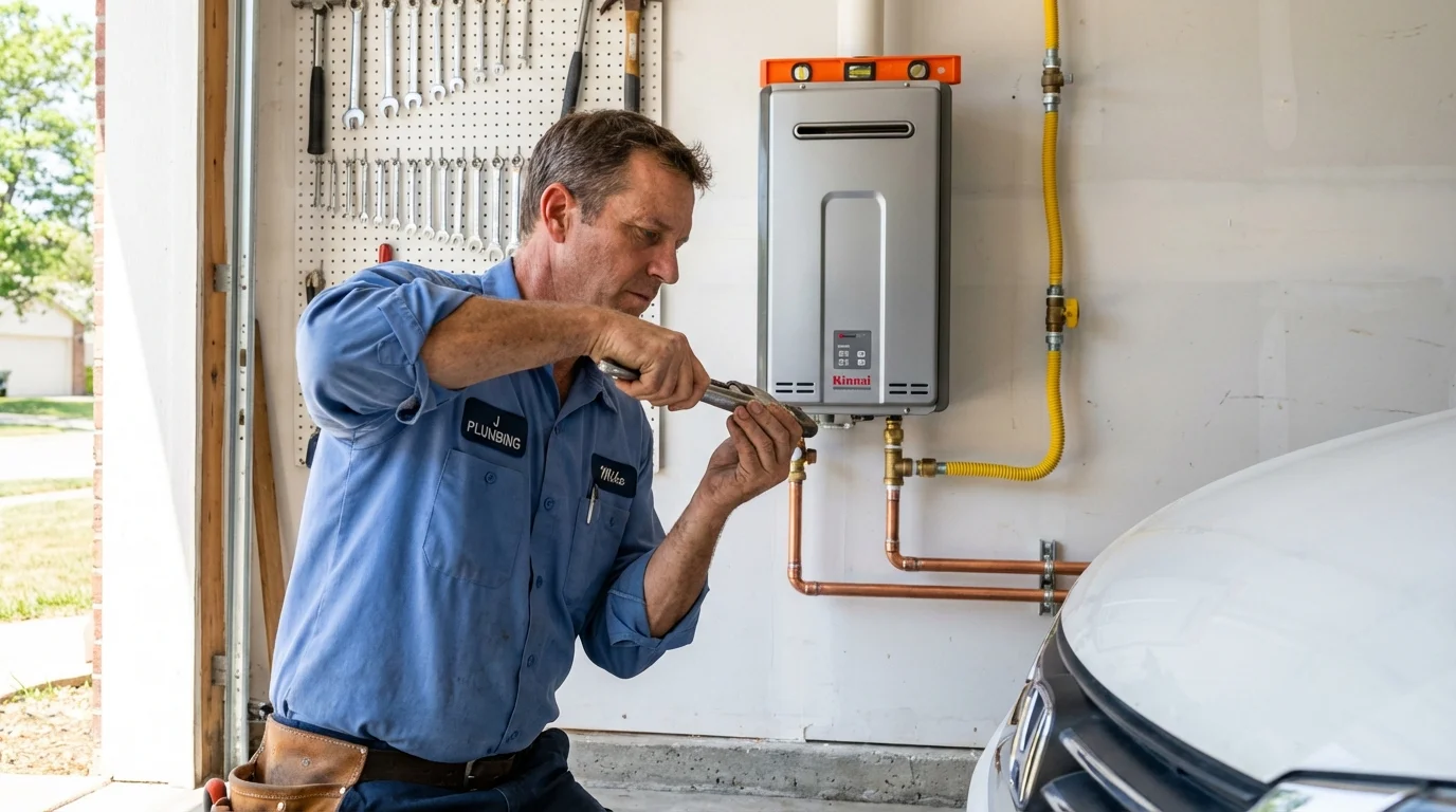 Tankless water heater installation by a Johns Plumbing LLC plumber in Fort Thompson